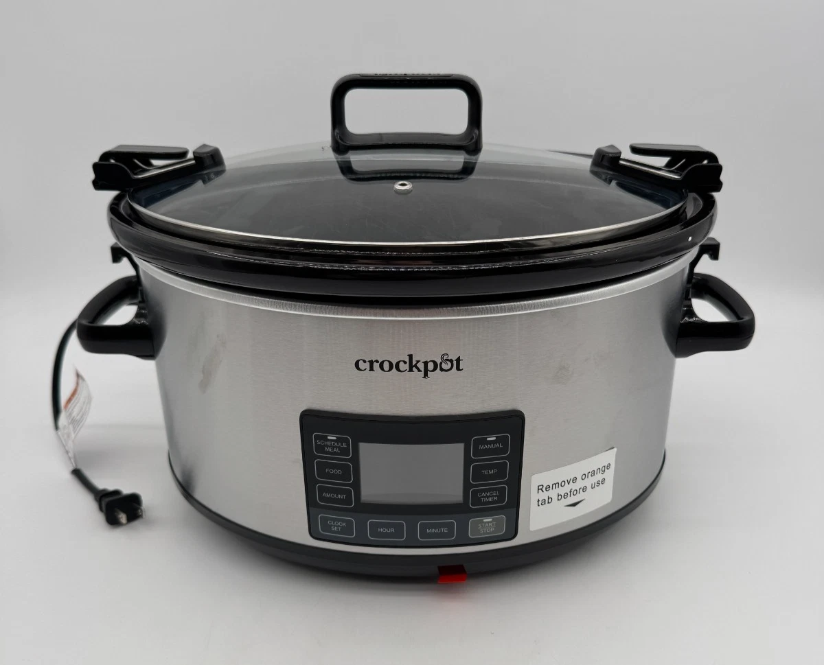Crock-Pot 7-Quart Slow Cooker, Portable Programmable with Timer, Stainless Steel