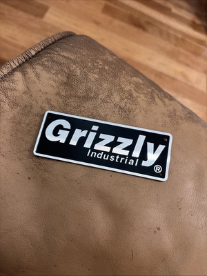 #ad GRIZZLY INDUSTRIAL 4” Black Aluminum Label Machinery Tool Nameplate New W Tag $24.99