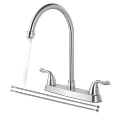 2 Handle Kitchen Faucet, 3 Hole Kitchen Sink Faucet with Water Supply Line, B...