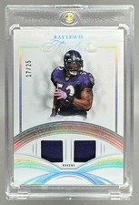 Ray Lewis 2025 Panini Flawless Silver Game Used Dual Patch /25