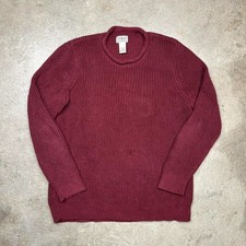 Llbean Rollneck Sweater Chunky knit men  s Large Tall red 515580