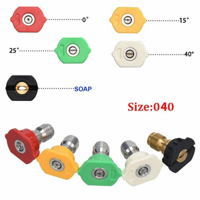 #ad 1 4quot; Quick Connect Car Wash 4.0 5 Pcs Pressure Washer Spray Nozzle Tips Jet #z EUR 16.42