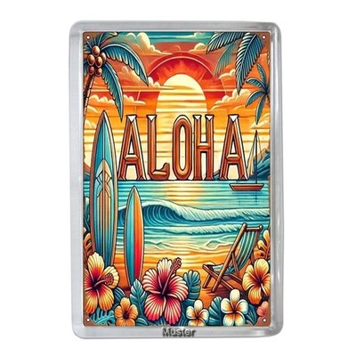 Aloha Hawaii Phantasie + Souvenir Photo Magnet - Fotomagnet Acryl