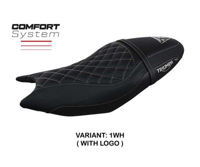 Seat cover Sihlar Comfort Sys White WH + logo TPZ Triumph Trident 660 2021 2026