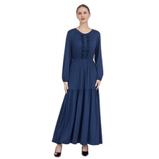 Islamic Long Dress Maxi Robe Muslim Women Evening Party Gown Modest Abaya Kaftan
