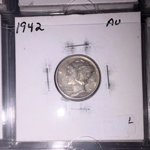 1942 Mercury Dime AU Silver 10C Business Strike Uncertified AU GRADEABLE