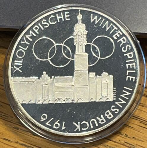Austria 100 schilling 1975 Innsbruck Olympics Rings Hall Mint Silver Proof