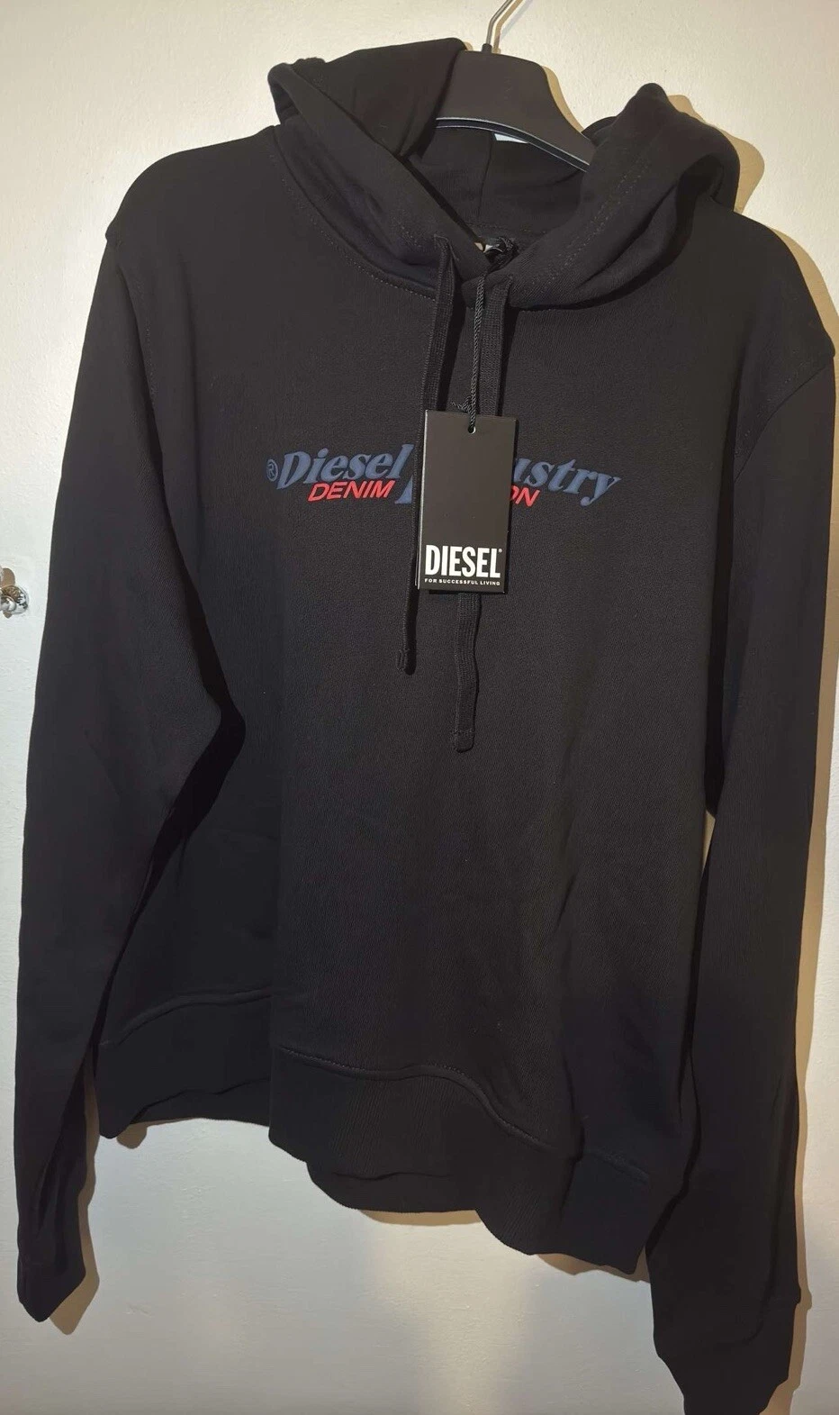 Diesel Industry Denim Devision Women’s Hoodie Size Large Black New with Tags
