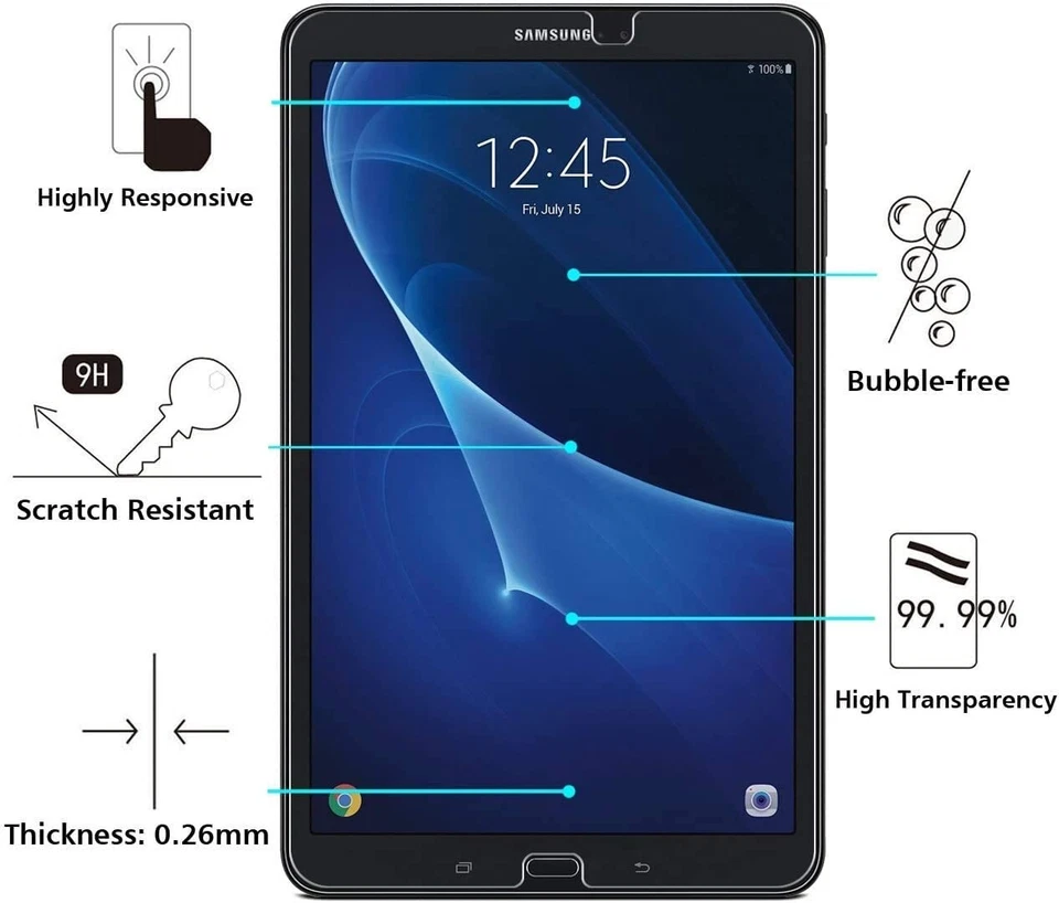 Tempered Glass Screen Protector For Samsung Galaxy Tab A 10.1 inch SM-T580 T585 - Image 4 of 4