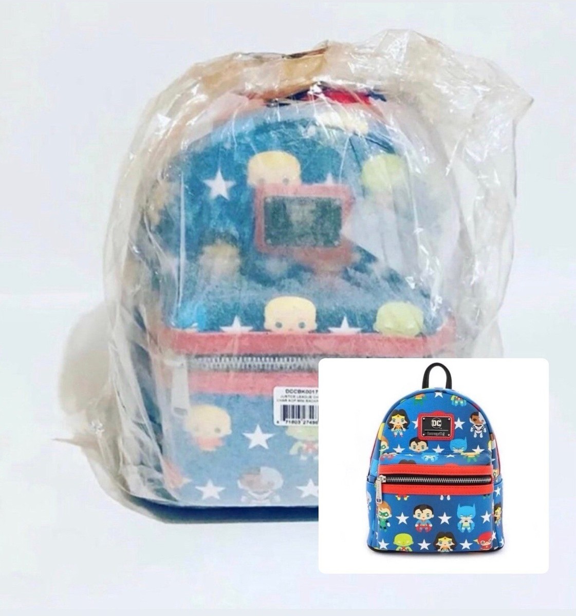 Loungefly Justice League Chibi Print Mini Backpack | eBay display picture 3