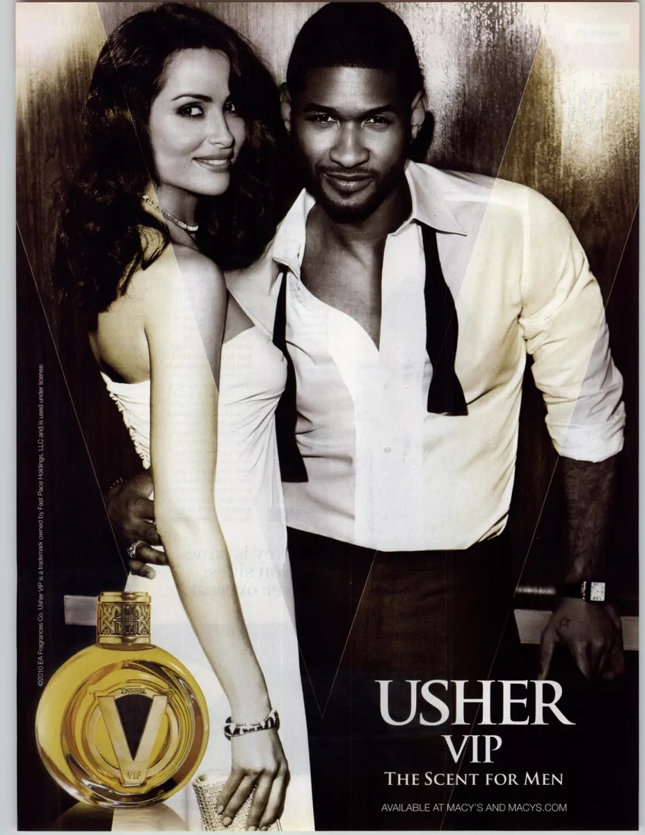 2010 Usher VIP Scent For Men Cologne Usher Photo Vintage MAGAZINE Print Ad
