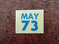 Connecticut 1973 Unused License Plate Sticker May 73