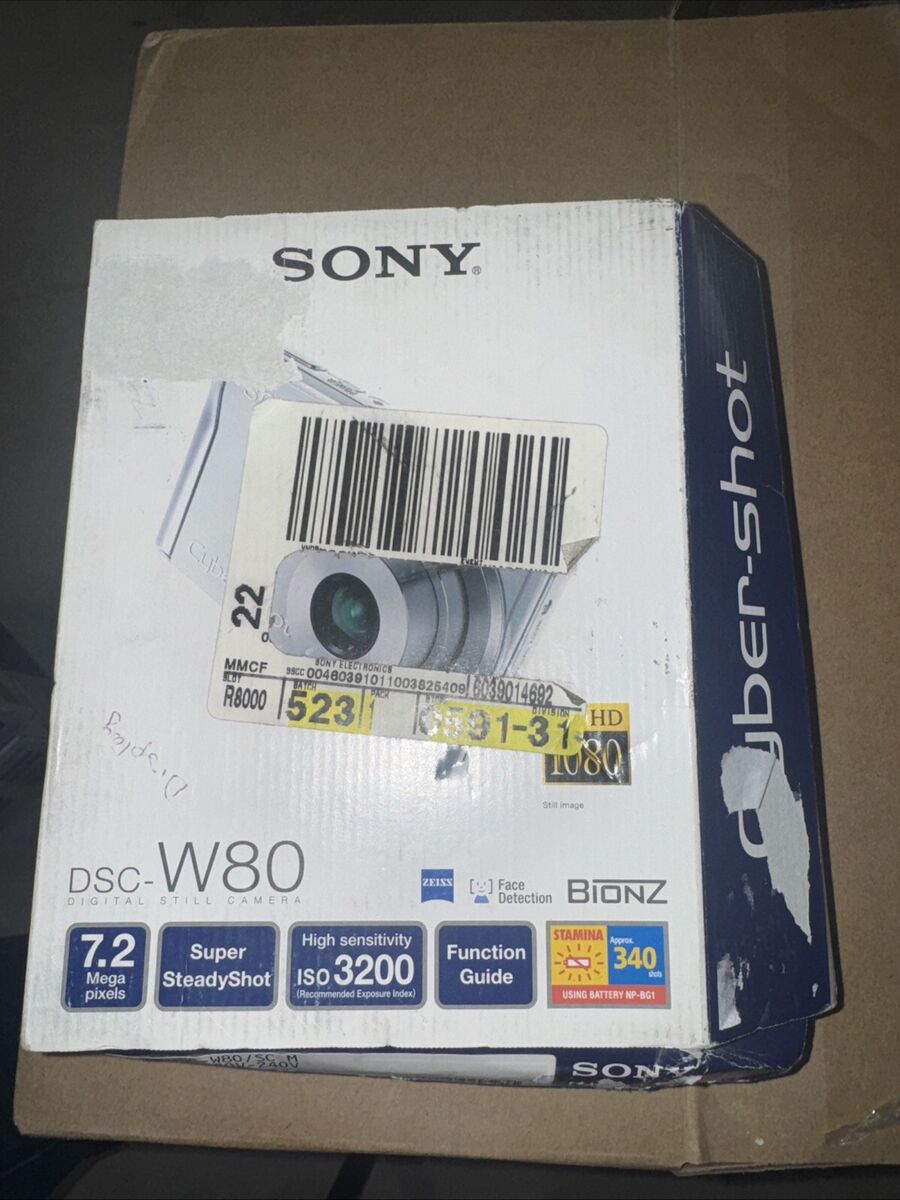 Sony Cyber-shot DSC-W80 7.2MP Digital Camera - Silver for Sony Cyber-shot DSC-W80 7.2MP Digital Camera - Silver for