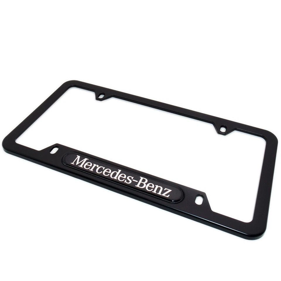 Cubierta de marco de matrícula de coche de acero inoxidable negro para Mercedes-Benz Sport regalo AMG Foto 3 de 4