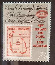 Australia Cocos (Keeling) Islands 1990 N.Z. exhibitionOverprint on 70c Anniversa