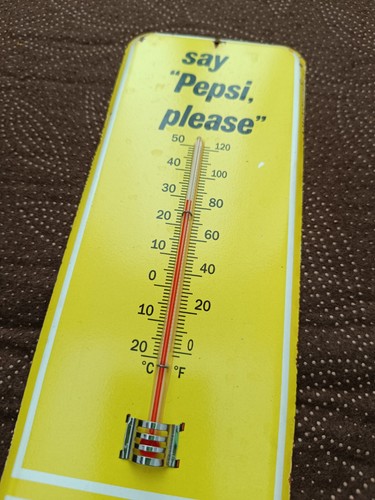 Vintage PEPSI Thermometer Tin merchandise 1950's era advertising - Picture 2 of 9