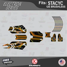 Graphics Kit for STACYC 12E Brushless Electric Bike (All Years) Electron- Orange