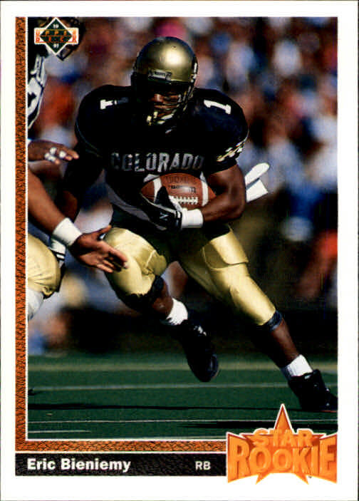 1991 Upper Deck Football Card #2 Eric Bieniemy RC
