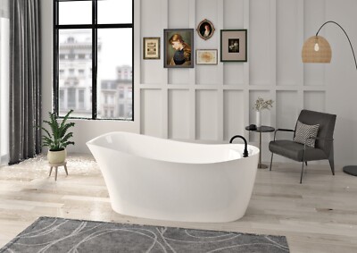 Carver Tubs Serenity ll 69  Freestanding Soaking Tub - Deck Mount Faucet Capable