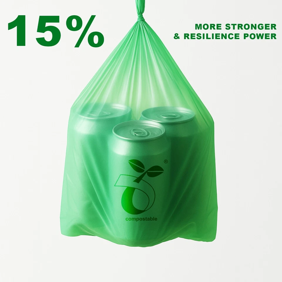 FPN Trash Bags 3 Gallon 100 CT 0.67 Mil Compostable Garbage Bag with Handle Tie - Image 3 of 4