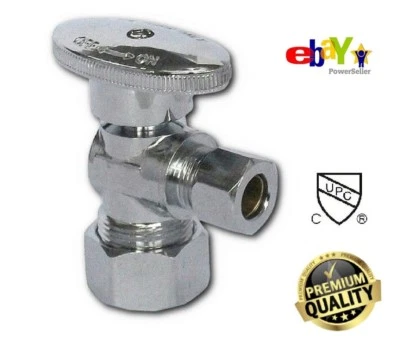 EZ-FLUID Pack 20 pcs 1/4 Turn Angle Stop Valve 5/8" OD Comp x 1/4" OD Comp For ICEMAKER