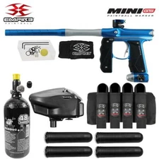 Empire Mini GS Full Auto Advanced Paintball Gun Package - Dust Blue Silver