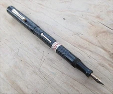 NOS CONKLIN 26C Etched Ebonite Ftn Pen STUB MEDIUM  14k Gold Nib Vault Find