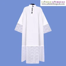 NEW Traditional White Alb with Lace, Cotton Alb with Lace