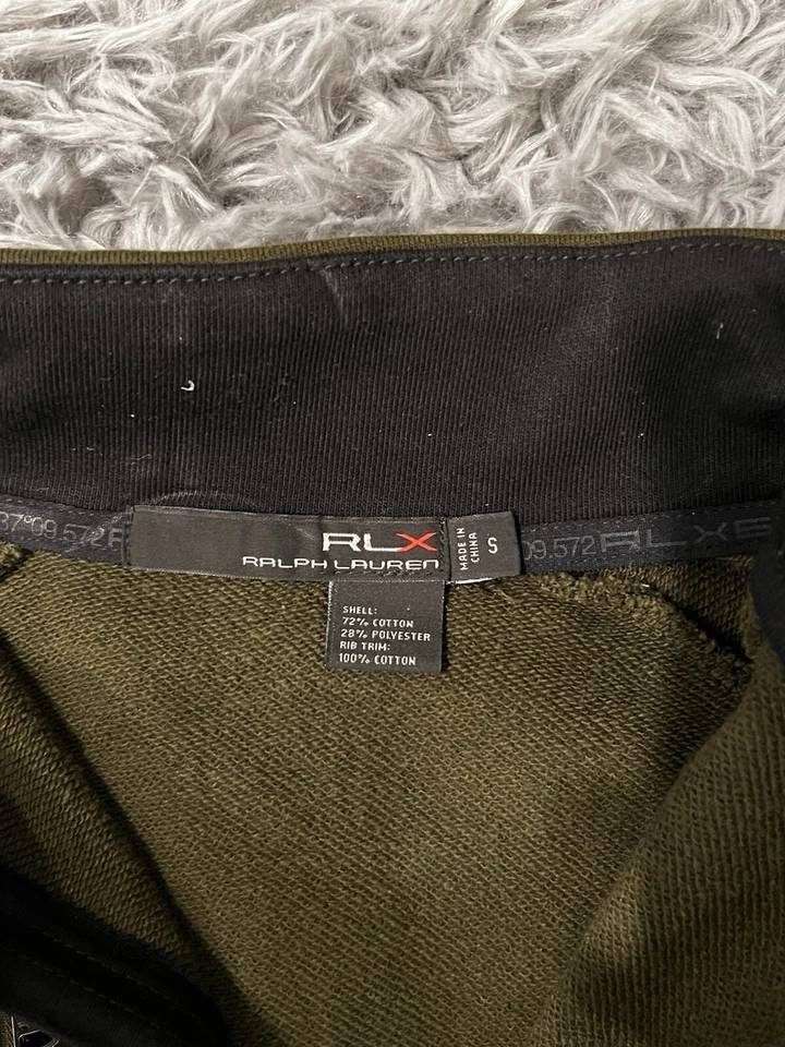Ralph Lauren Expedition Technology Sweater Mens S 1/4 Zip Olive Green - Image 3 of 4