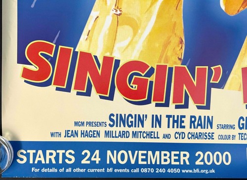 Singing in the Rain ORIGINAL Quad Film Movie Cinema Poster Gene Kelly 2000RR - Picture 4 of 8