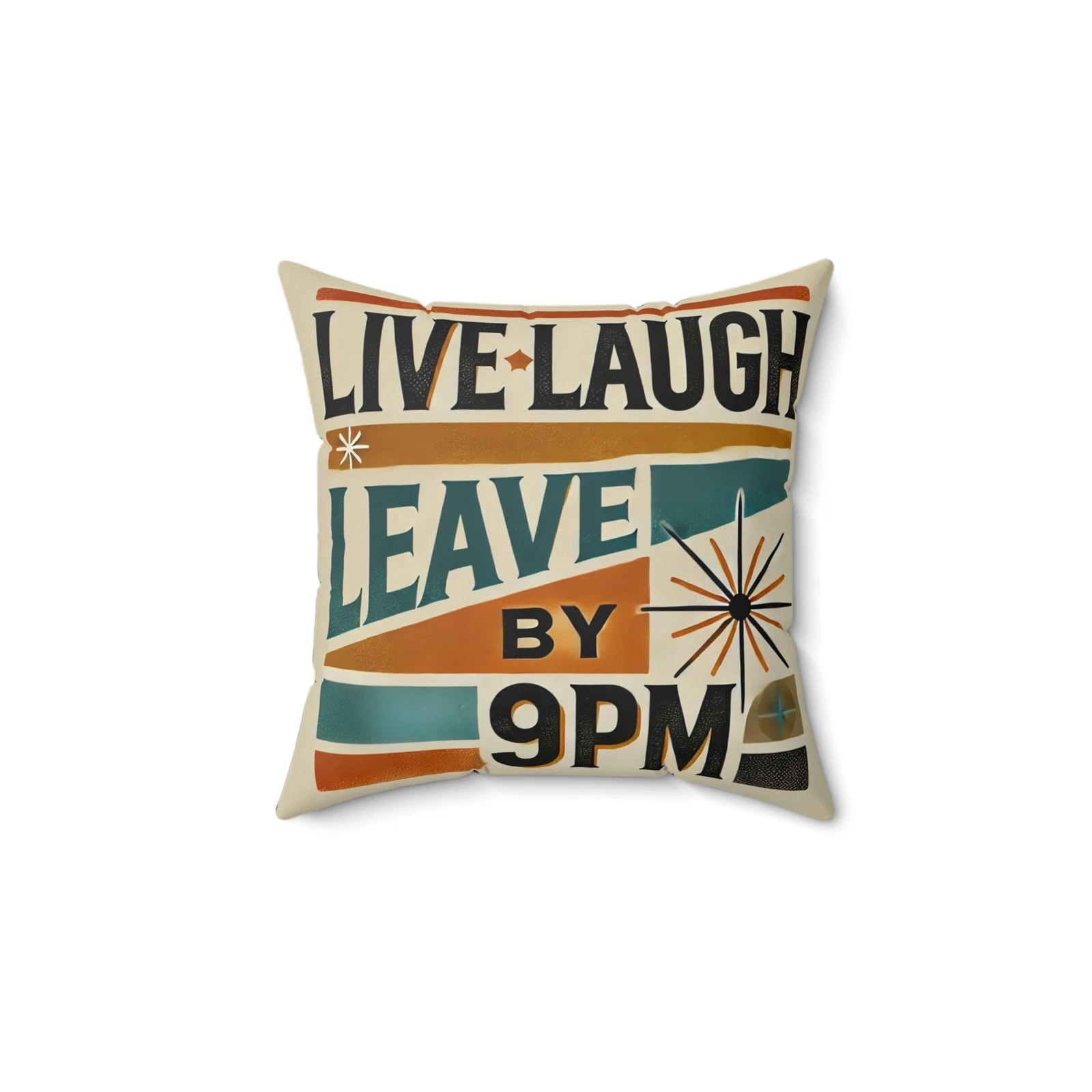 Live Laugh Leave Throw Pillow Mid-Century Modern Charm Funny Housewarming Gift