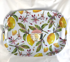 TAHARI HOME Lemon Floral Melamine Indoor/Outdoor Serving Tray 19" x 14" x 2" NWT