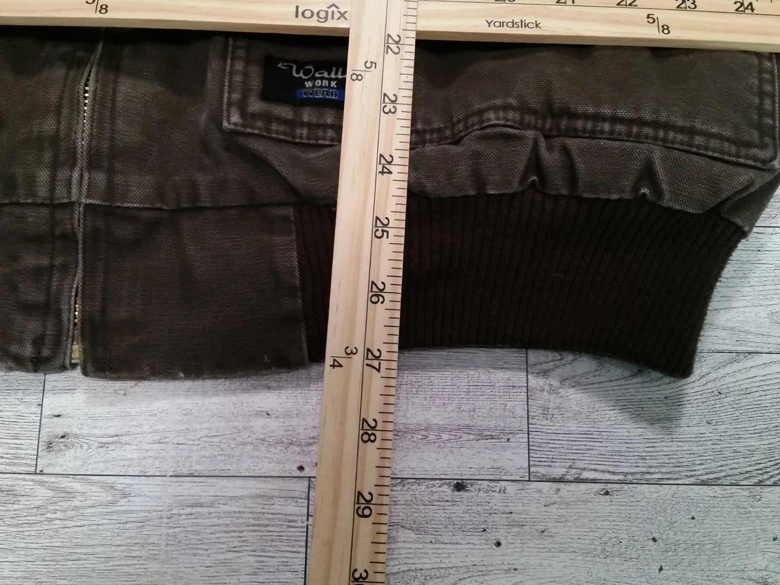 Vintage Men's Walls Workwear Jacket Canvas Hooded Bomber Fleece Lined Coat 2XL - product detail image 12