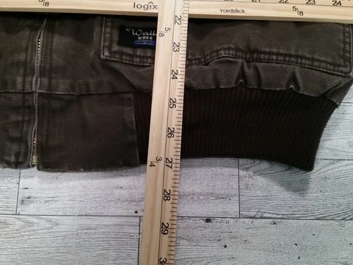 Vintage Men's Walls Workwear Jacket Canvas Hooded Bomber Fleece Lined Coat 2XL image 12