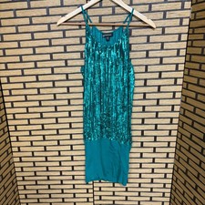 Bebe Teal Sequin Mini Dress Size Medium