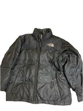 North Face 600 Puffer Jacket Winter Boys XS Black With Reflective Accent