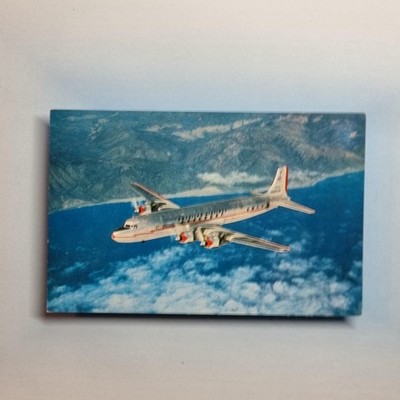 Verkehrsflugzeug Postkarte um 1950 American Airlines Douglas Dc-7