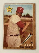 1962 Topps - Ted Savage Rookie Card #104~free Shipping