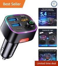 Advanced Bluetooth 5.4 FM Transmitter Hands-Free Calling Noise Cancellation