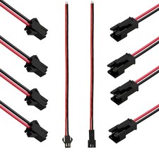 20 Pairs JST SM 2 Pin 22 AWG Male  Female Connector Plug with 135mm Cable - ...