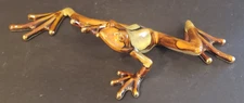 Large Golden Pond Painted Porcelain Ceramic Decorative Frog Figurine - 12 inches