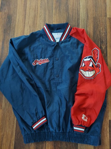 Chaqueta Pullover De Colección Starter Cleveland Indians Chief Wahoo Para Hombre’s L Azul MLB
