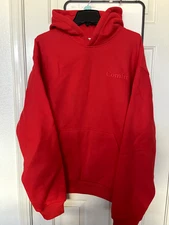 Comfrt Unisex Adult's Oversized Super Soft Minimalist Hoodie Crimson Medium