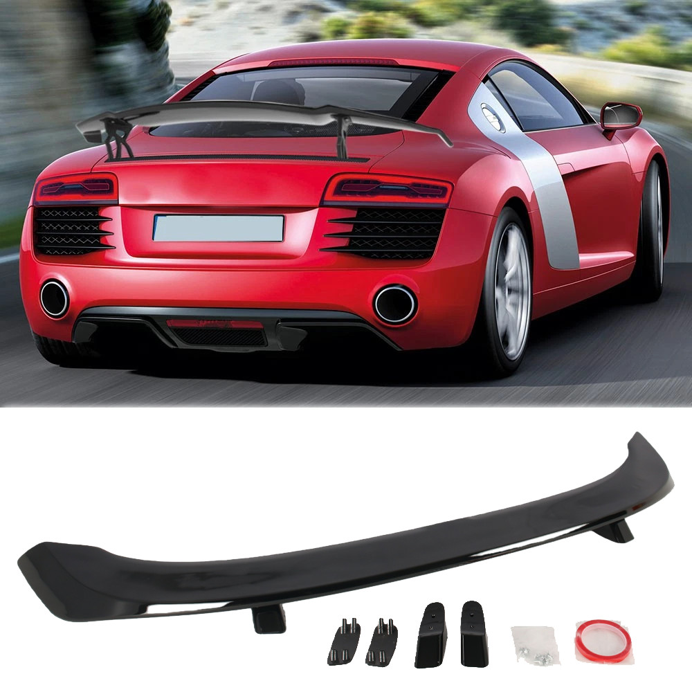 Gloss Black Rear Trunk Spoiler Lip Roof Tail Wing For Audi R8 2008-2023
