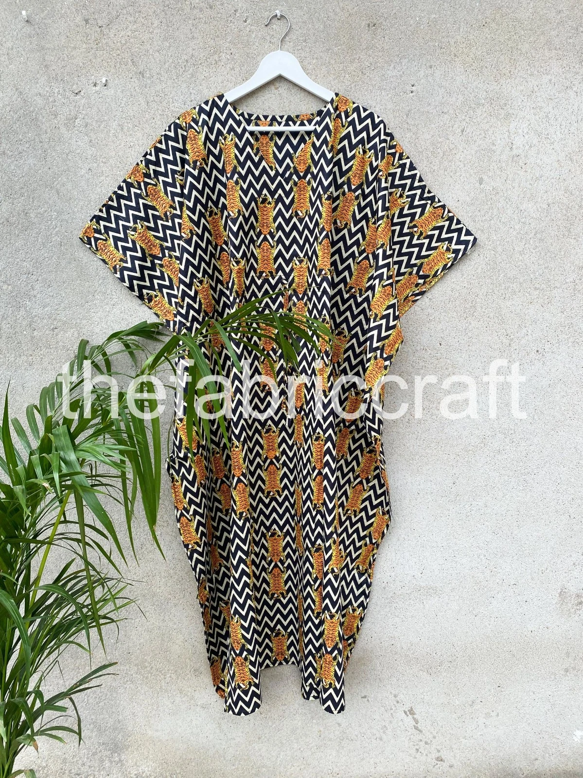 Handmade Cotton Kaftan Long Maxi Dress – Summer Beach Wear, Resort Outfit