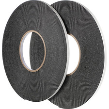 2 Rolls Double Sided Foam Tape 1/4 Inch by 50 Feet Black PE Foam Tape Sponge Sof
