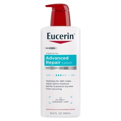 Eucerin Advanced Repair Body Lotion for Very Dry Skin Unscented Lotion 16.9 Oz