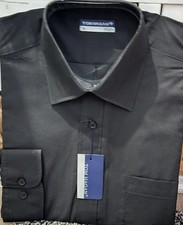Tom Hagan Men's Shirt Black Chest:        41 Cm Size 16 polyester  Cotton Basic