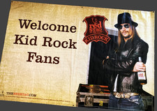 KID ROCK Red Stag Bourbon 2009 Kentucky Jim Beam Grommeted Vinyl RV Banner 4x6'