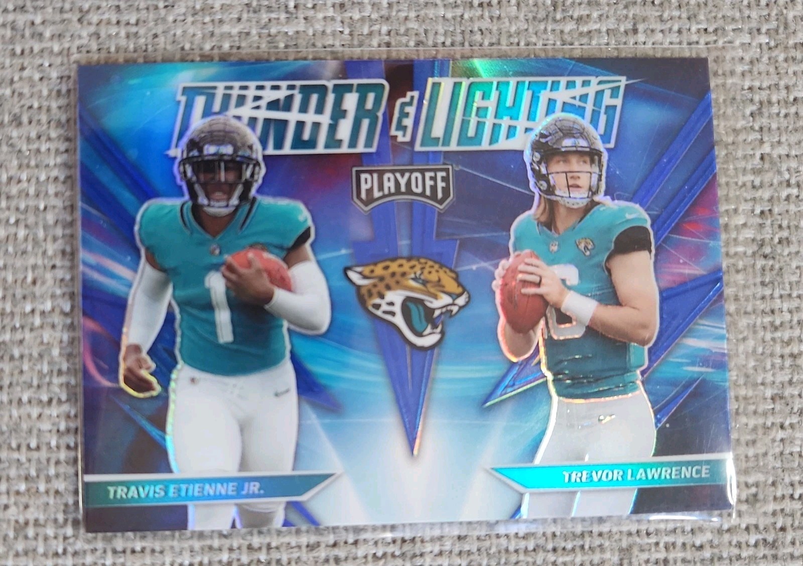 2021 Panini Playoff - Thunder and Lightning Trevor Lawrence, Travis Etienne...